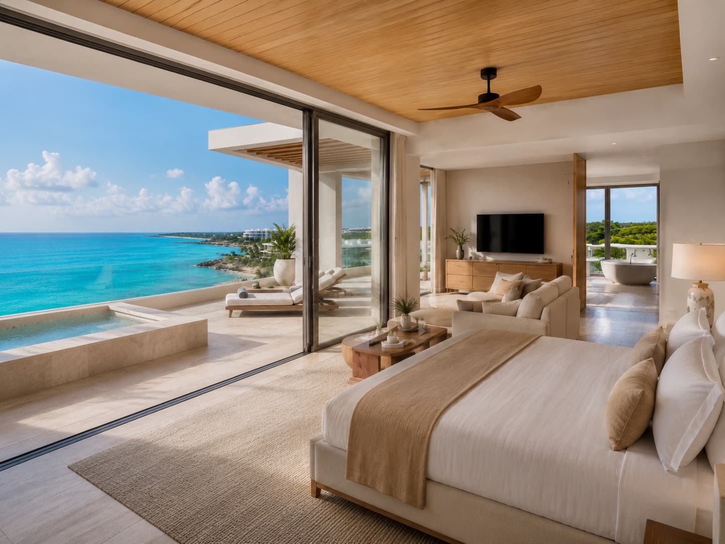 King bedroom opening to the terrace